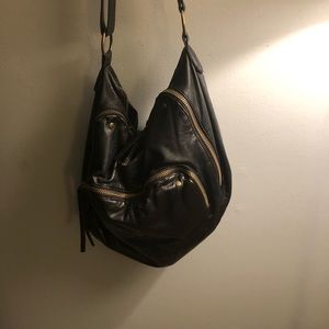 Slouchy black crossbody bag